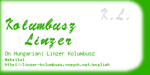kolumbusz linzer business card
